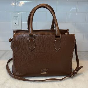 Dooney & Bourke Bag Purse Handbag Leather Brown Janine Crossbody Satchel Tote